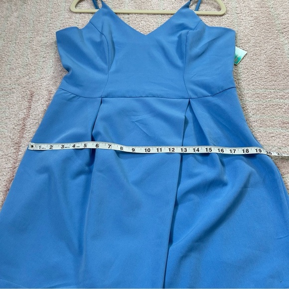 NWT Gianni Bini Mini Dress Blue Faux Wrap Wedding Guest Summer Dress Size XL - Picture 9 of 13